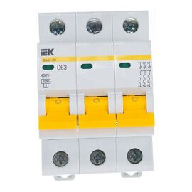  Выключатель IEK ВА47-29 (MVA20-3-063-C) автоматический 63A тип C 4.5kA 3П 400В 3мод белый (упак. 1шт) 