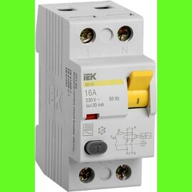  Выключатель дифф. тока IEK ВД1-63 MDV10-2-016-030 16A 30мА AC 2П 230В 2мод белый 