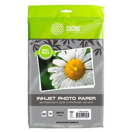  Фотобумага Cactus CS-MA410020ED A4/100г/м2/20л/белый матовое для струйной печати 