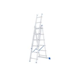  Лестница трехсекционная СИБРТЕХ 97816 3х6 ступеней алюминиевая 