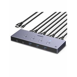  Переключатель UGREEN AK701 (55397) 8K 60Hz HDMI KVM Switch 4-in-1 Out серый космос 