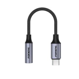  Адаптер AUX 3,5 - Type-C Foneng BM30, 14см (Metal Gray) 