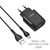  Блок питания сетевой 1 USB HOCO, C72Q, Glorious, 3A, пластик, QC3.0, кабель микро USB, цвет: чёрный 