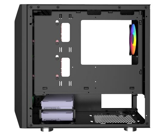  Корпус Powercase Alisio Micro X3B CAMIB-L3, Tempered Glass, 1х 120mm +2x 140mm 5-color fan, чёрный, mATX 