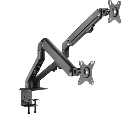  Кронштейн для мониторов Ultramounts UM 729 черный 17"-27" макс.7кг крепление к столешнице поворот и наклон 